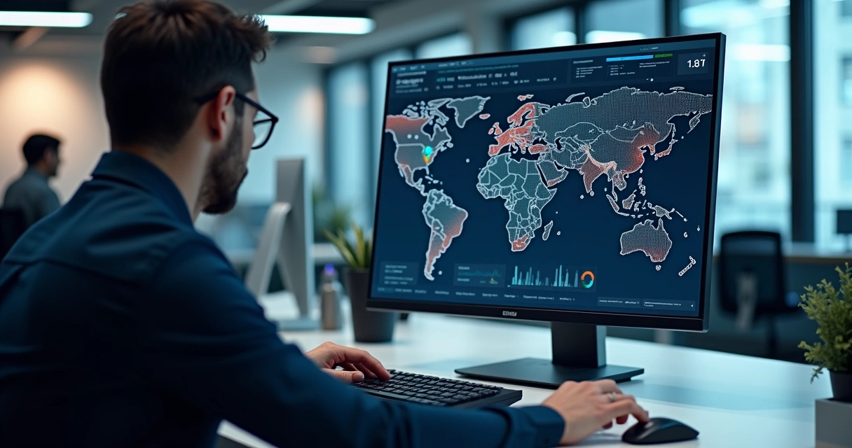 Tela de monitoramento tecnológico de empresa