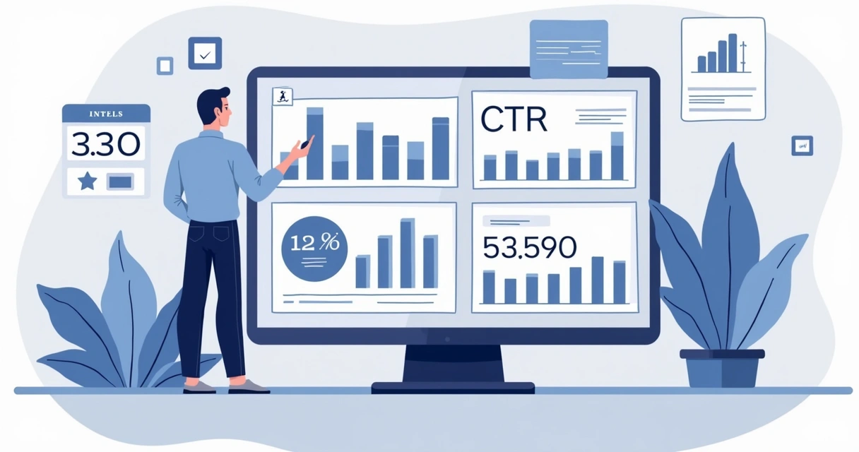 Painéis digitais mostrando métricas de campanhas sendo ajustadas em tempo real 