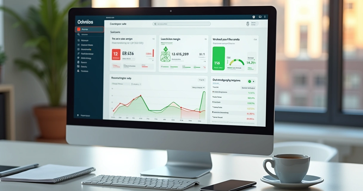 Monitoramento financeiro de vendas em tempo real no computador