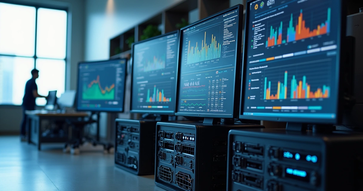 Painel digital mostra monitoramento de ativos de TI em tempo real 