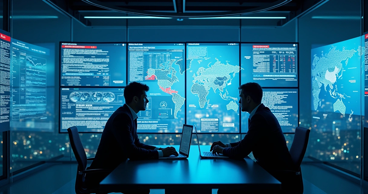 Sistema de banco analisando transações suspeitas com gráficos e notificações 