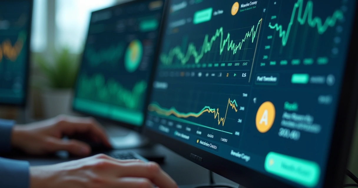 Tela de computador mostrando gráfico de pagamentos em tempo real