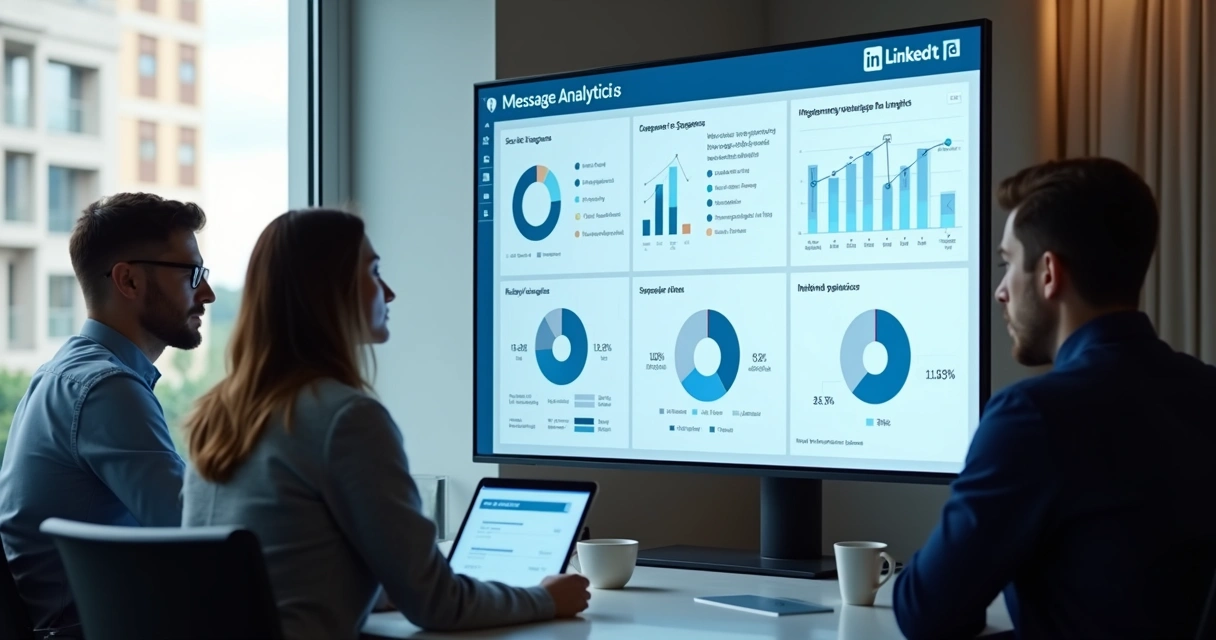 Dashboard digital análise de métricas de mensagens LinkedIn 