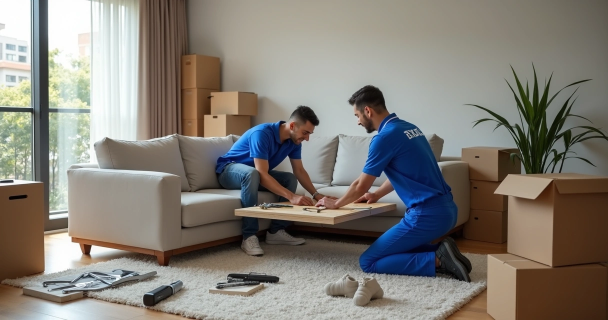 Montador instalando sofá em apartamento de São Paulo 