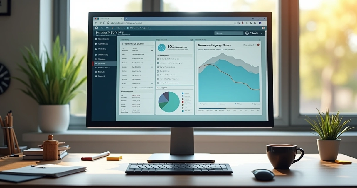 Tela de computador mostrando filtros para montar lista de empresas 