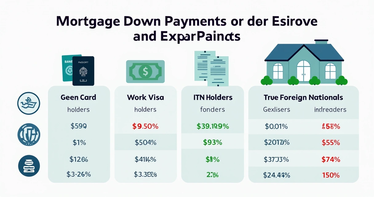 Table showing minimum down payment and requirements for foreign buyers by residency category 