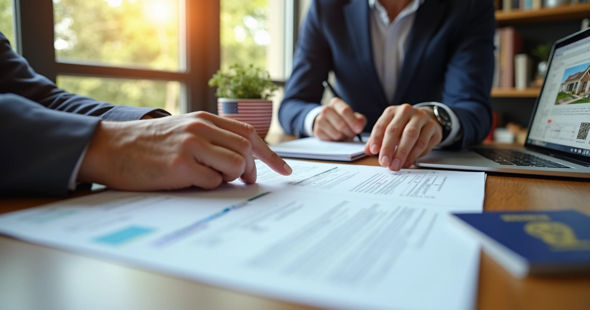 Mortgage broker reviewing Brazilian documents for a US home purchase 