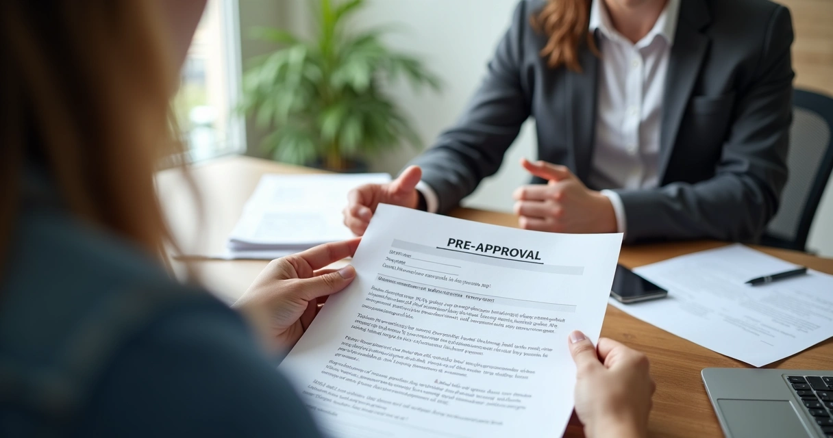 Mortgage specialist explaining pre-approval to a client 
