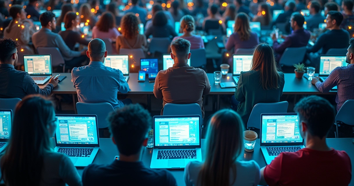 Mosaico colorido de pessoas conectadas digitalmente 