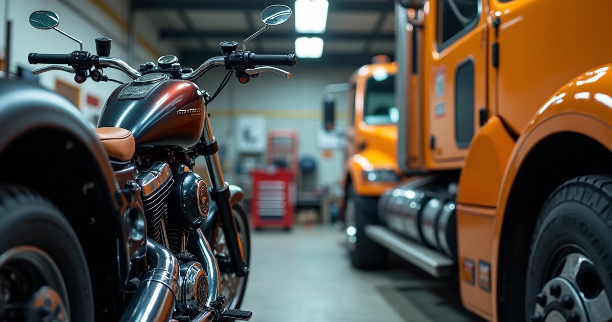 VIN visível no quadro de moto e caminhão importado 