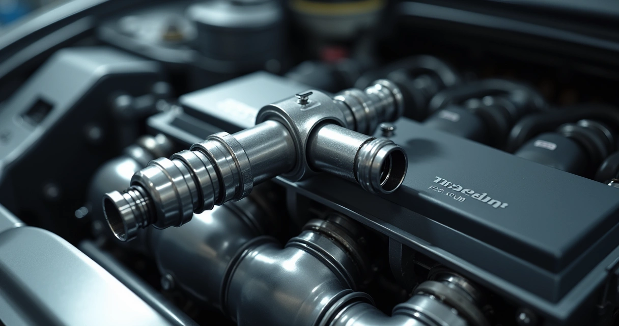 Detalhe do motor de carro com bico injetor limpo e brilhante 