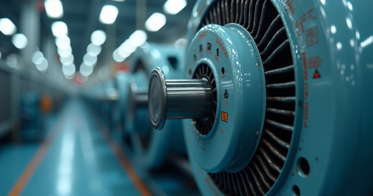 Motor industrial com dispositivos de proteção instalados 