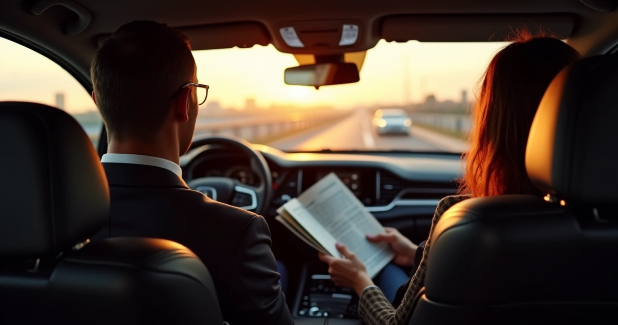 Motorista de transporte executivo com ambiente elegante em Curitiba 