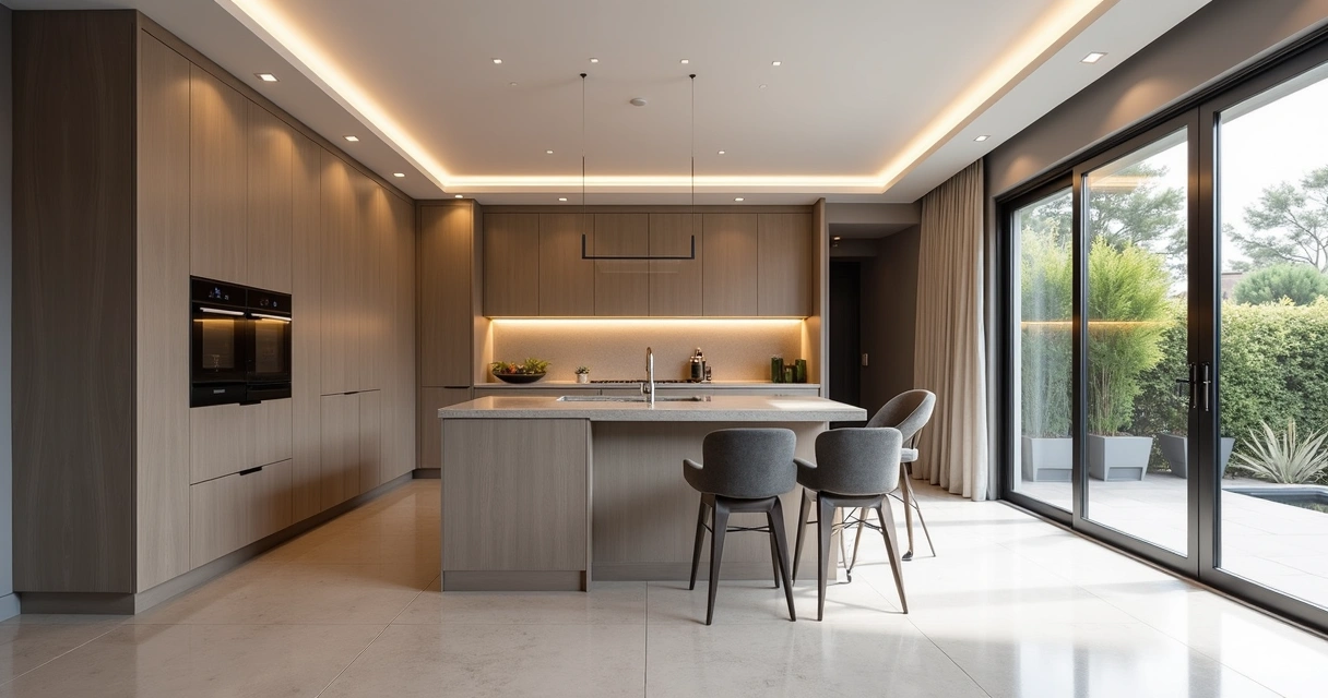 Cozinha moderna de casa em condomínio com móveis planejados em Paulínia 