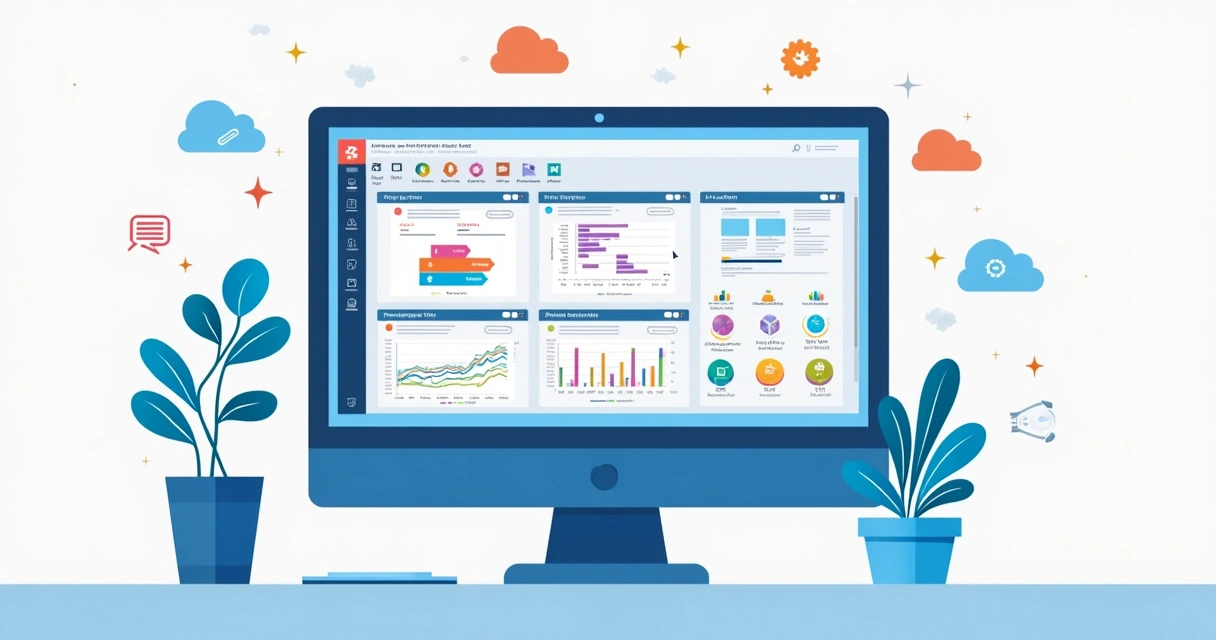 Tela do MS Project mostrando múltiplos portfólios de projetos organizados com gráficos e ícones coloridos 