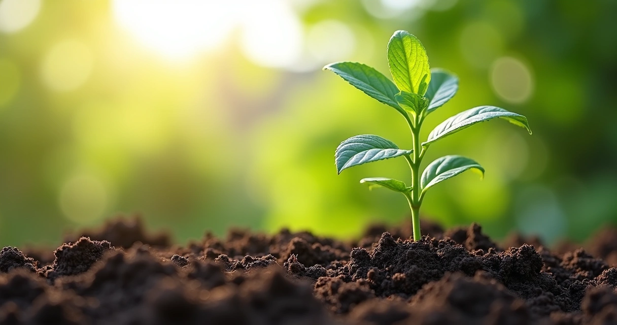 Muda jovem de moringa em solo bem preparado ao sol