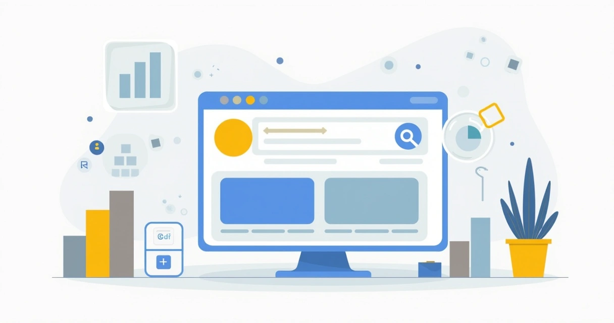 Ilustração de página de resultados do Google mostrando anúncios no topo e na base. 