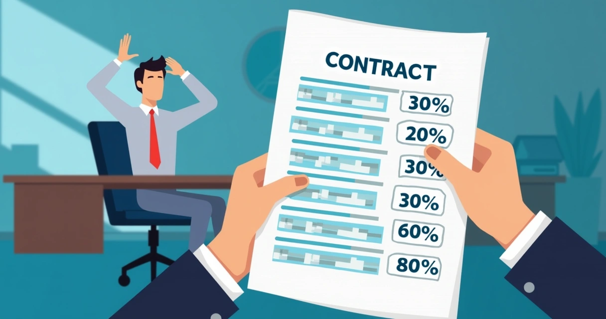 Contrato de seguro com valores sendo alterados digitalmente por uma mão 