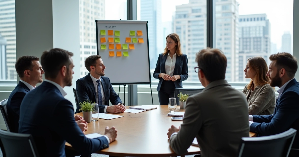 Profissionais em círculo debatendo mudanças comportamentais no trabalho 