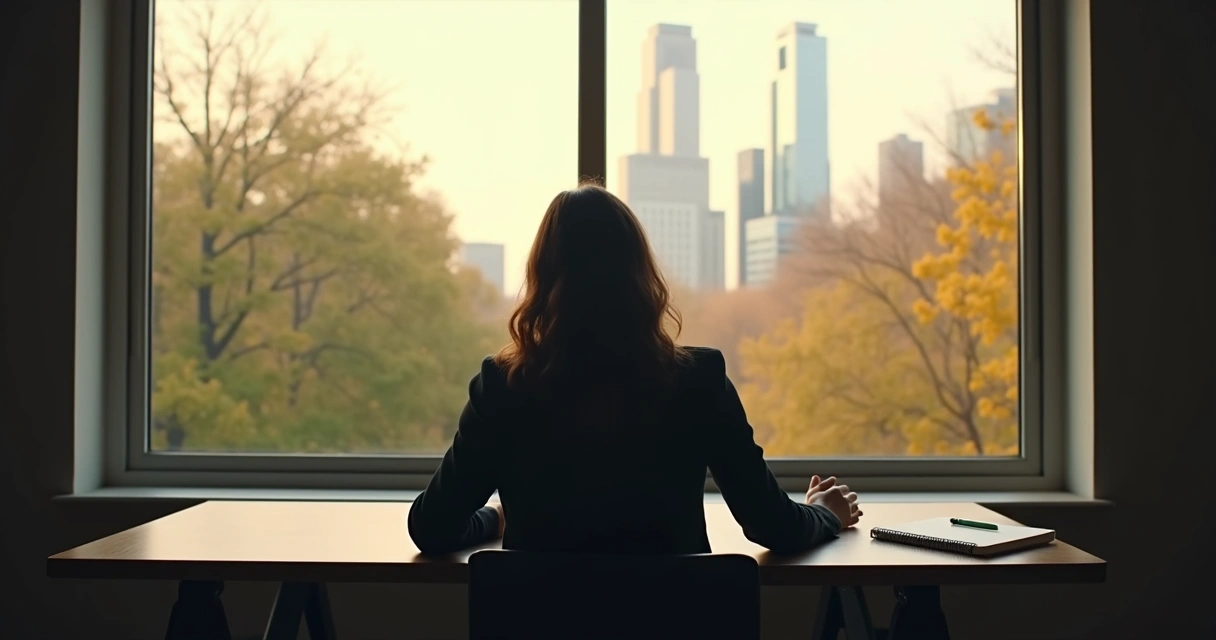 Pessoa refletindo diante de uma janela, representando mudança de crença