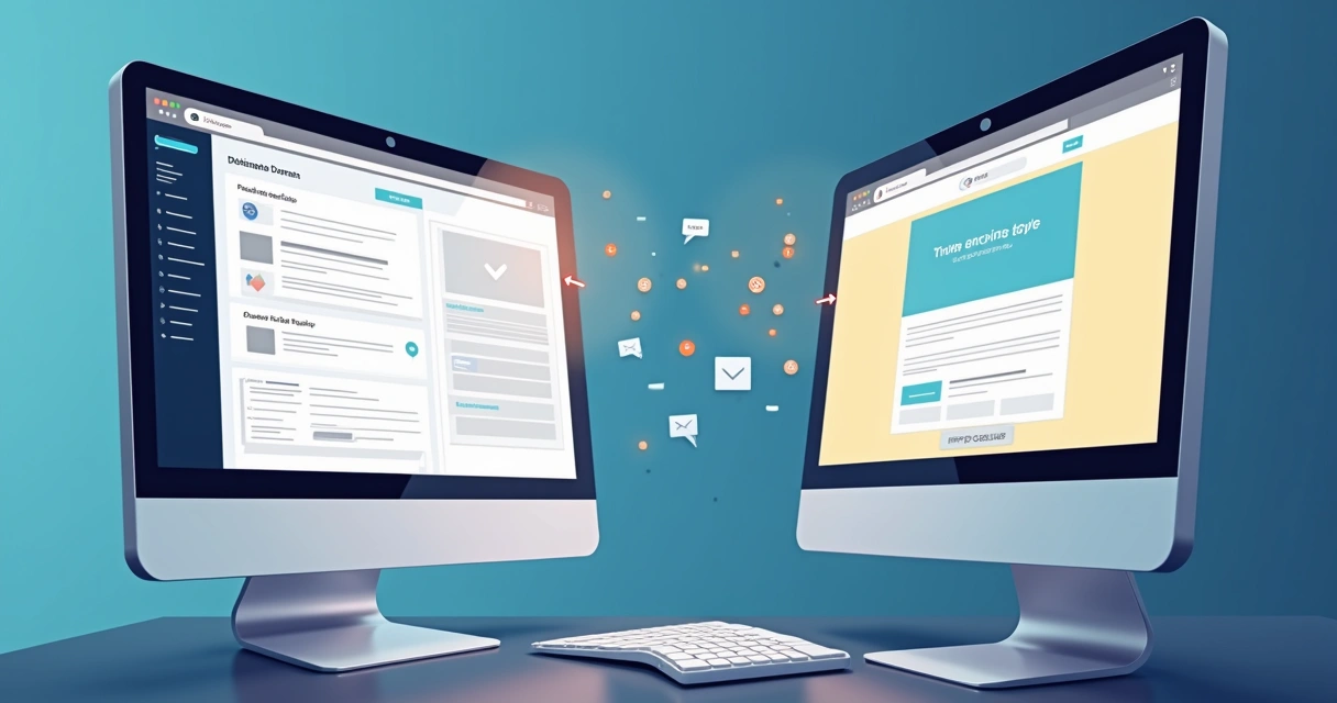 Painel mostrando a mudança de domínio estacionado para site ativo 