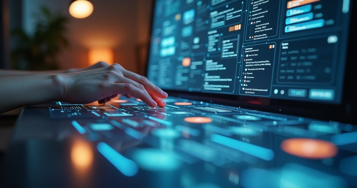 Colaborador customizando ambiente de trabalho digital 