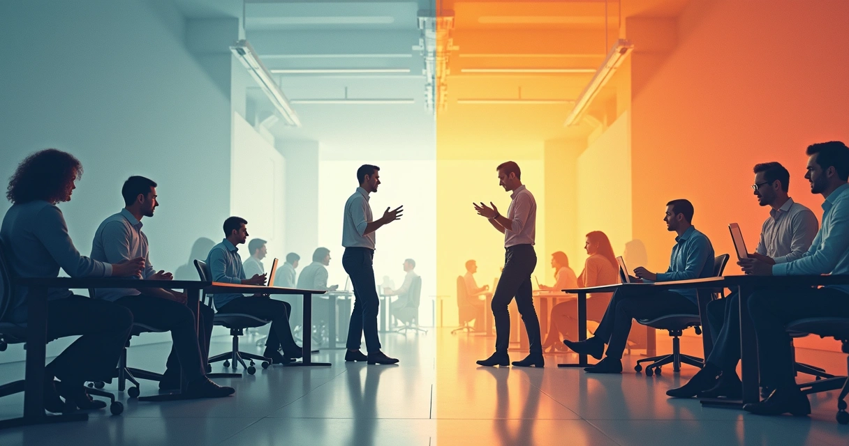 Representação de mudança de cultura em empresa 