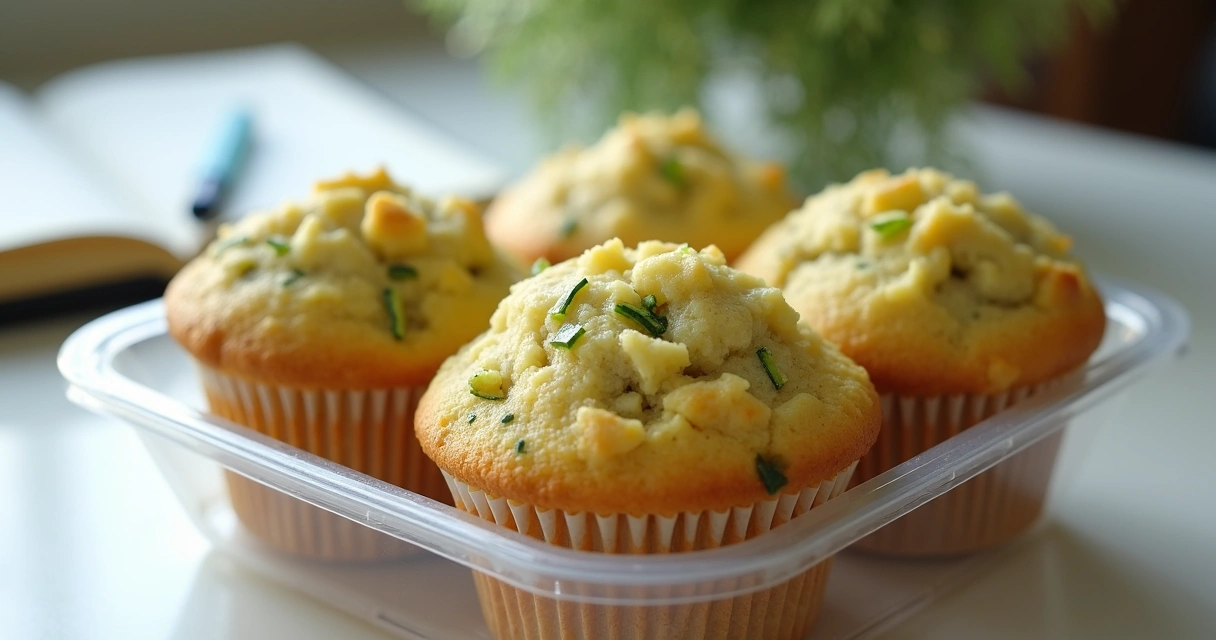 Muffin de abobrinha low carb em pote plástico 