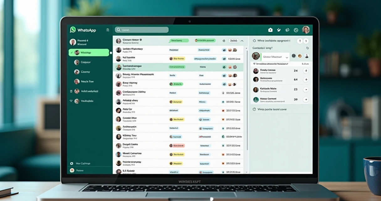 Lista de contatos segmentados em painel de WhatsApp com tags coloridas 