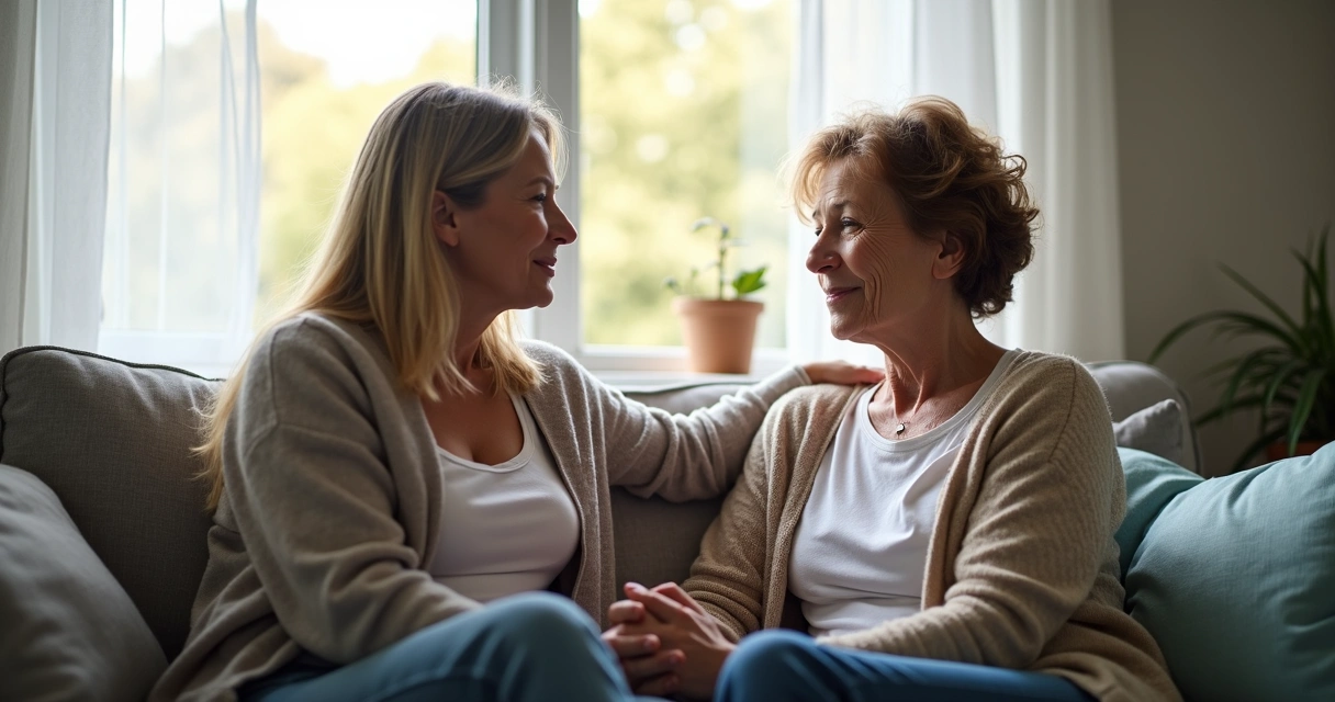 Mulher apoiando amiga após diagnóstico