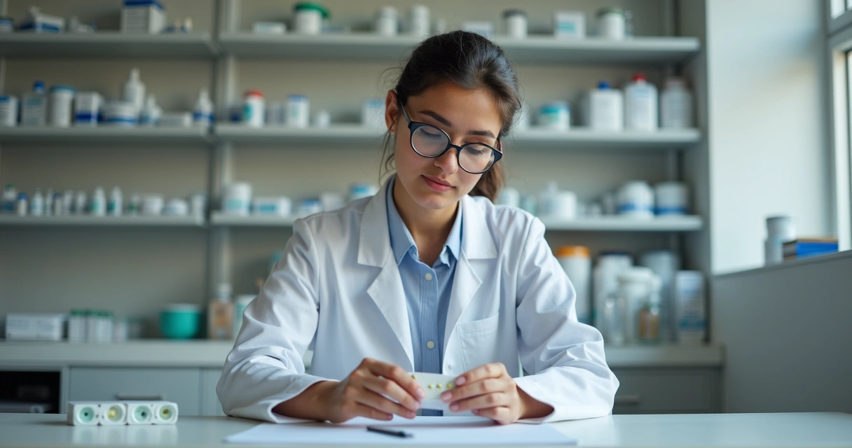 Mulher analisando receita médica para anticoncepcional manipulado