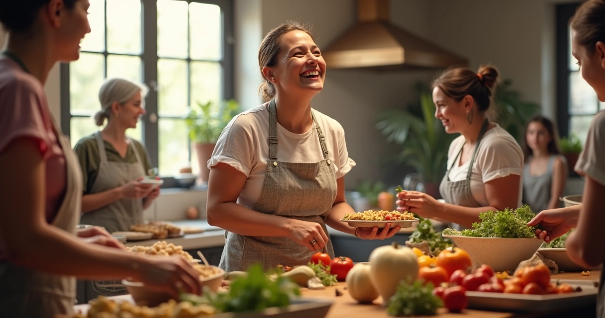 Mulher cristã ajudando outras pessoas em comunidade