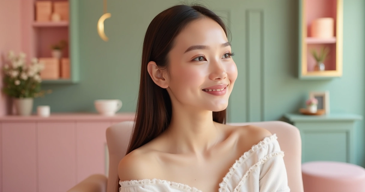 Mulher com sorriso suave mostrando naturalidade após harmonização facial 