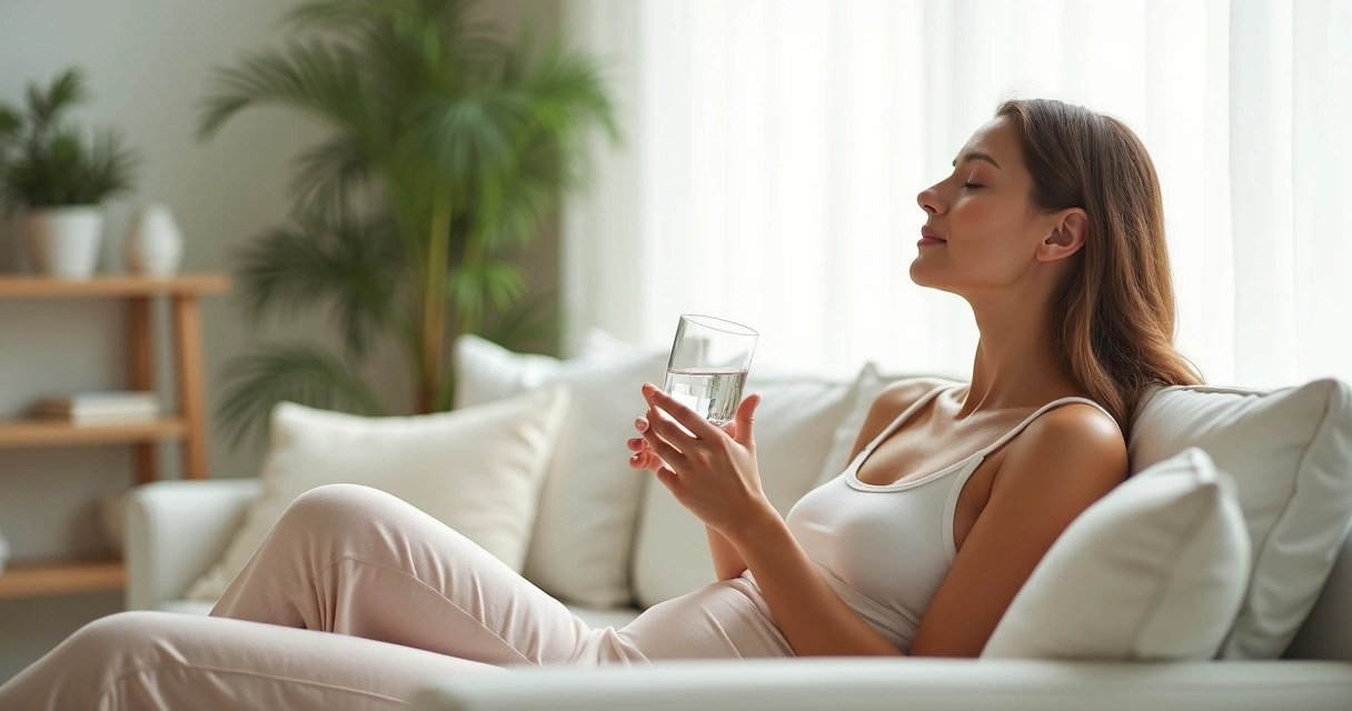 Mulher relaxando após sessão de criolipólise em clínica 