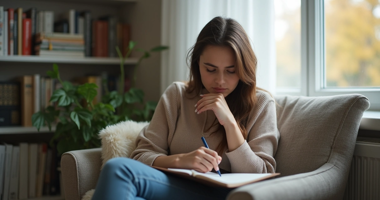 Mulher sentada ao lado de janela refletindo sobre frustração