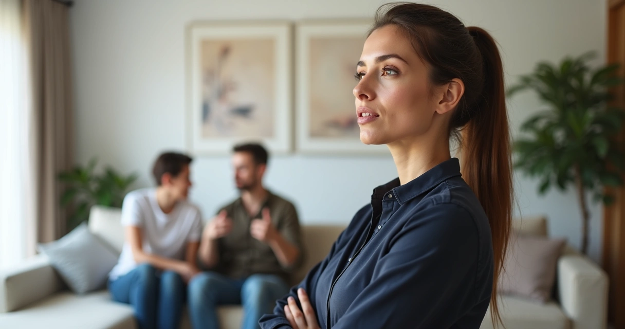 Mulher jovem em postura firme olhando para o horizonte, dividida entre rigidez e conexão nos relacionamentos 