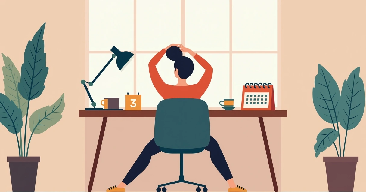 Mulher faz pausa relaxante em casa, sentada olhando janela 