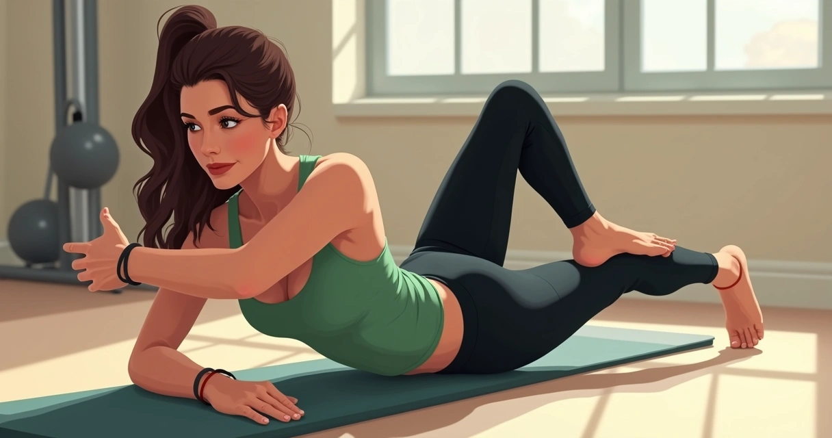 Mulher treinando na academia usando top liso verde