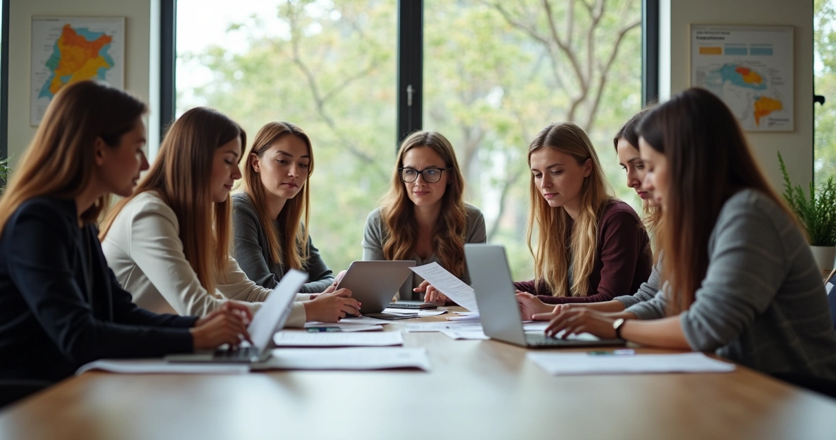 Mulheres empreendedoras reunidas em ambiente de negócios no Paraná.