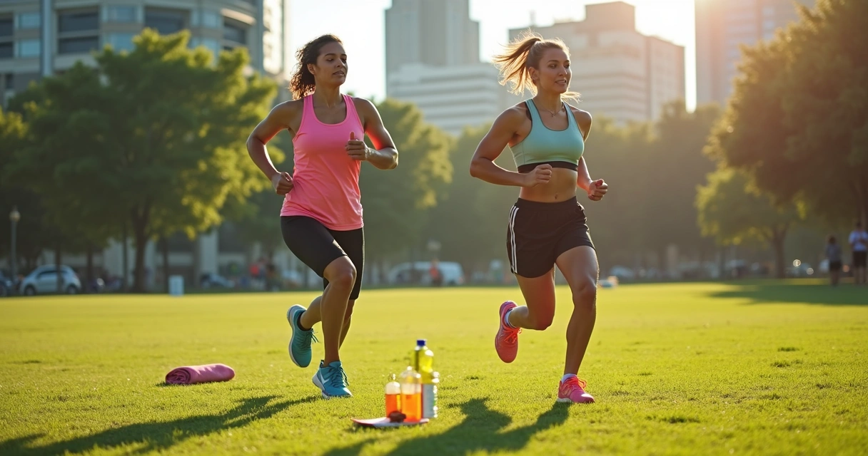 Duas mulheres fazendo HIIT ao ar livre