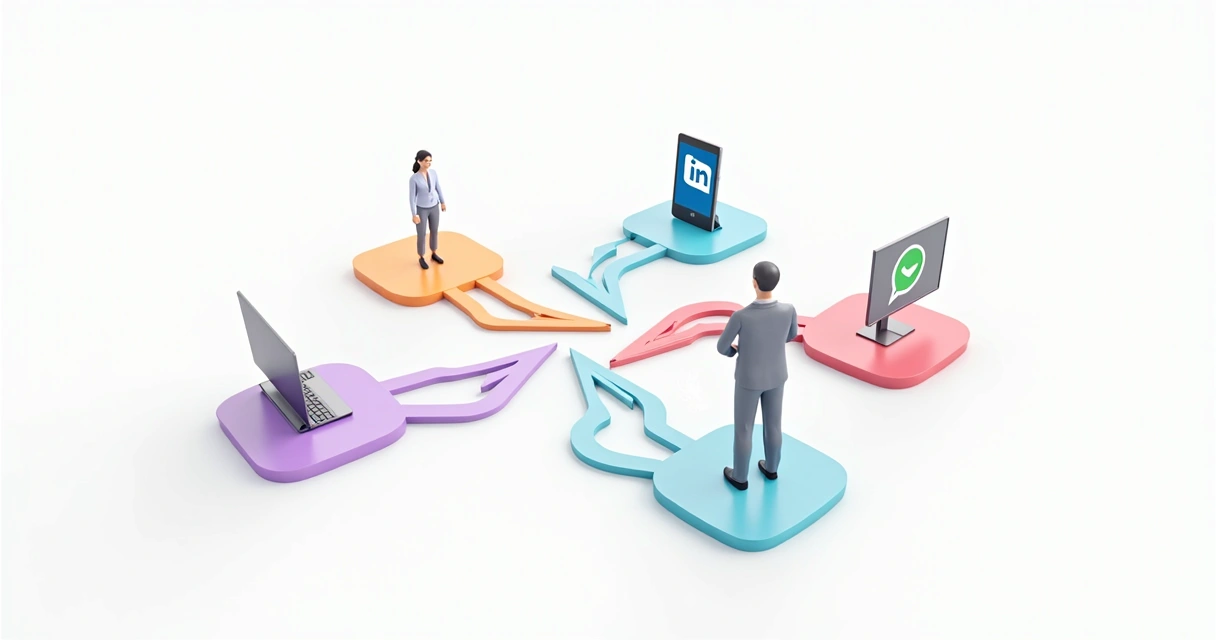 Representação visual de abordagem multicanal B2B 