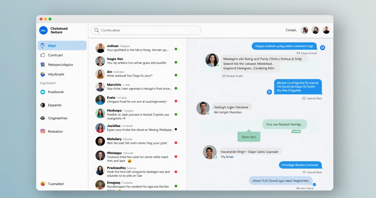 Central de mensagens exibindo atendimentos de Instagram, WhatsApp e Telegram juntos 