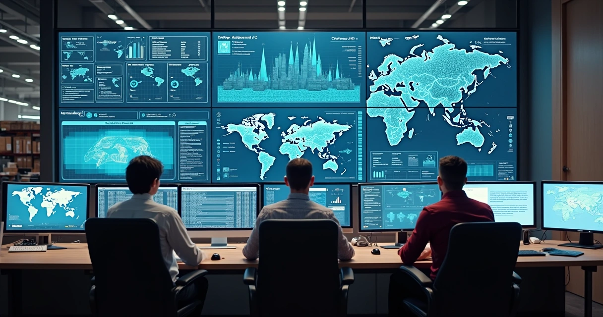 Equipe monitorando múltiplos pedidos e canais de vendas em sistemas digitais de gestão 