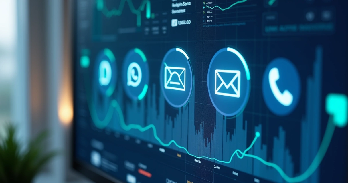 Dashboard com canais de cobrança digital 