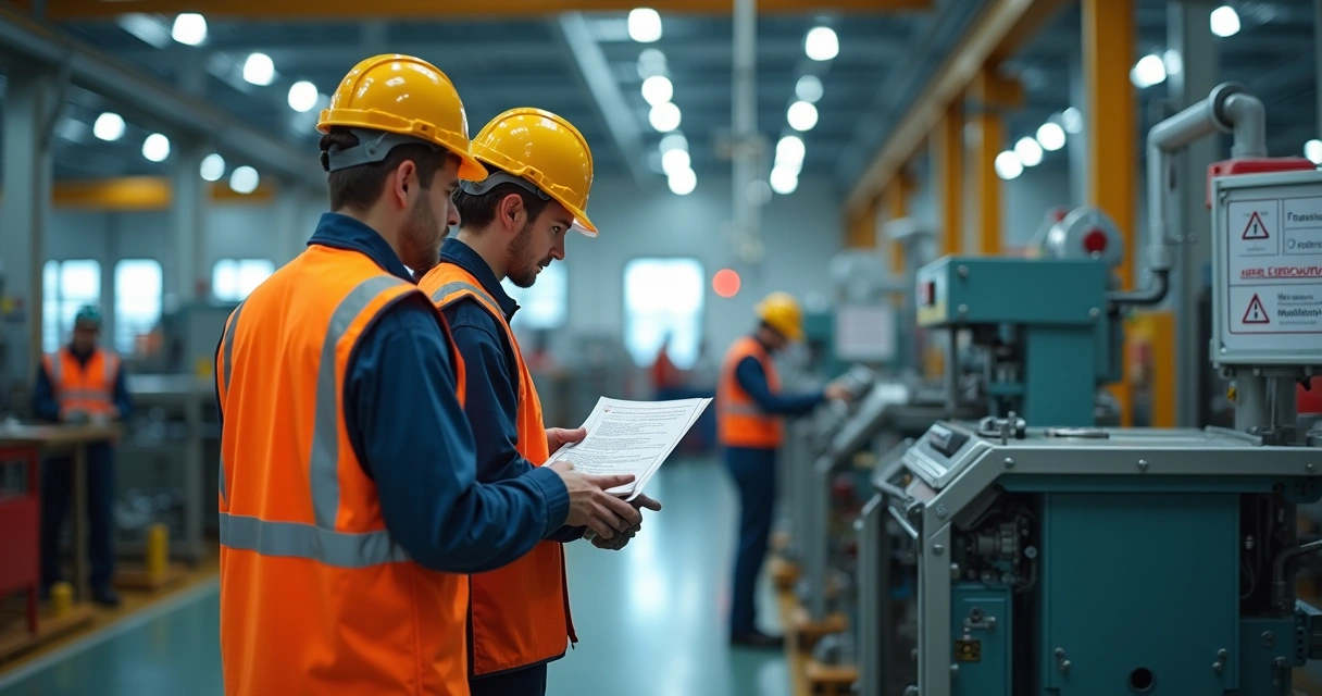 Multiplicador orienta colega sobre segurança em fábrica