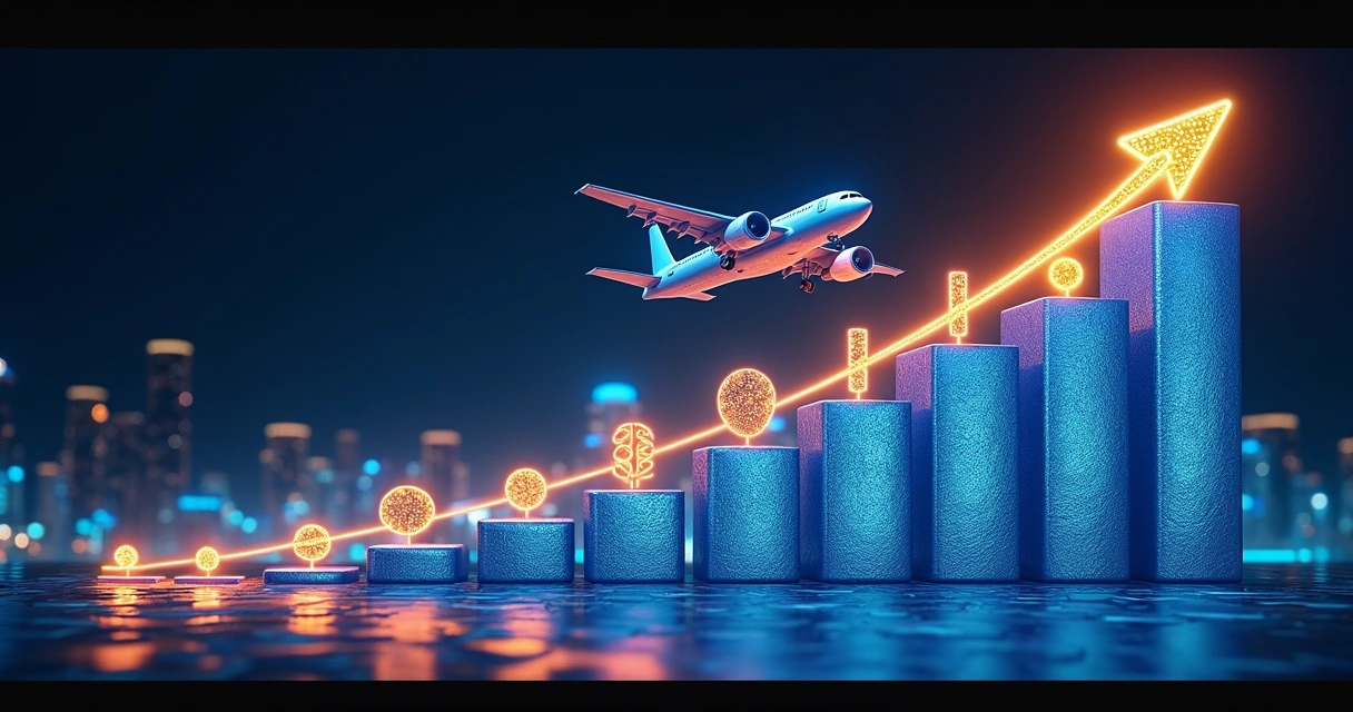 Gráfico de multiplicadores JetX crescendo enquanto avião sobe 