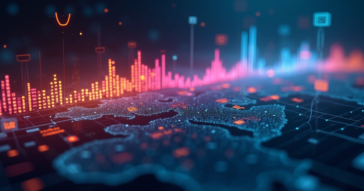 Ondas sonoras em diferentes idiomas representando voz IA 
