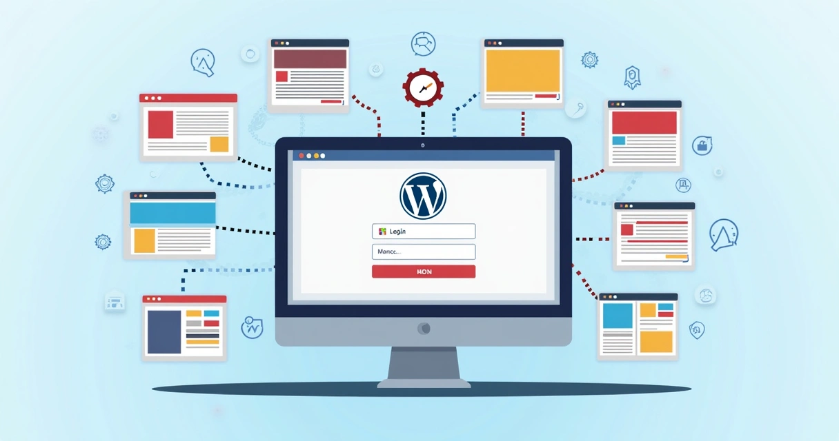 WordPress Multisite dashboard with multiple site panels 