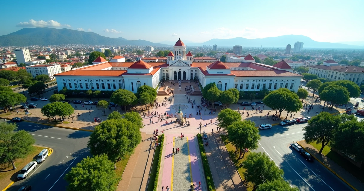 Vista aérea de prédios administrativos de municípios paranaenses