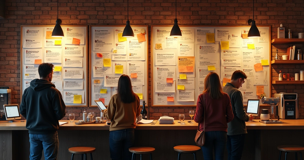 Painel expõe avaliações positivas de clientes em loja